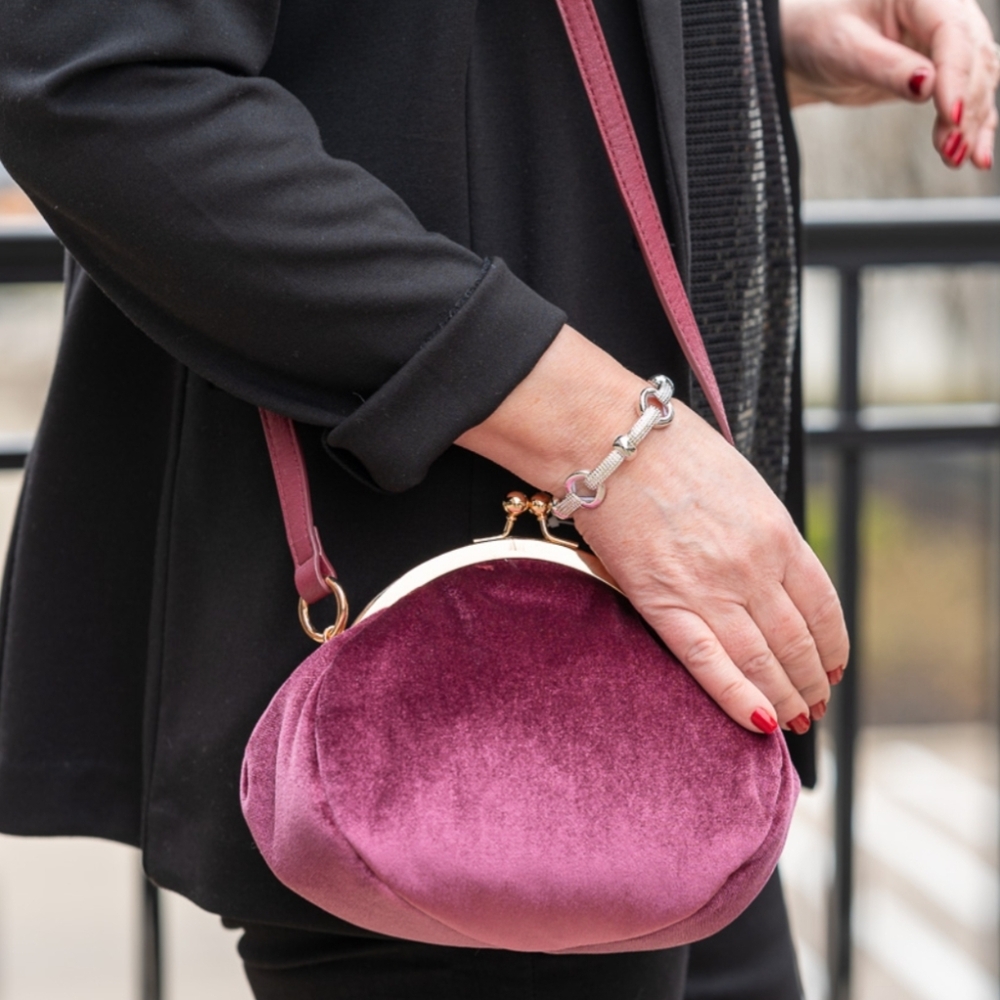 LC Lauren Conrad Pink Velvet Crossbody Bag